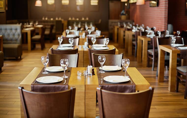 Ensure A Sanitary Eating Environment interior view of an empty restaurant in randallstown