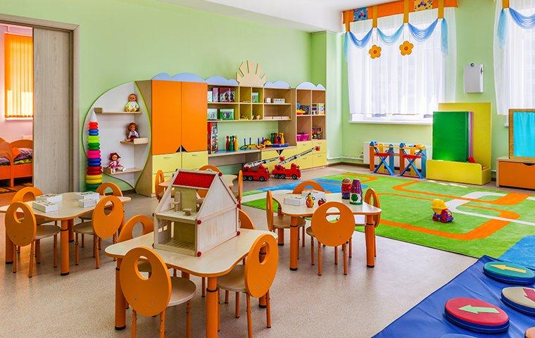 a classroom protected by commercial pest control