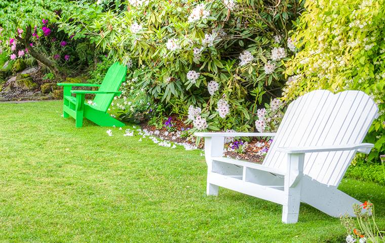 yard with chairs