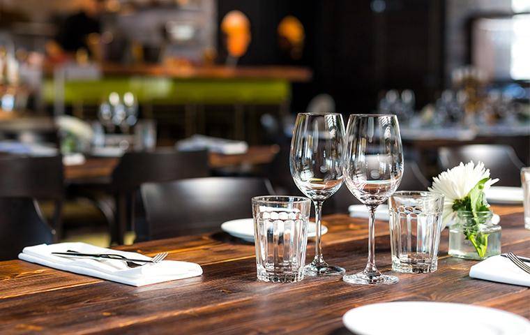 empty table at a restaurant