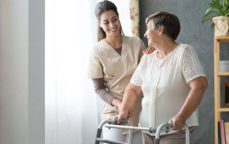 nurse with an elderly lady