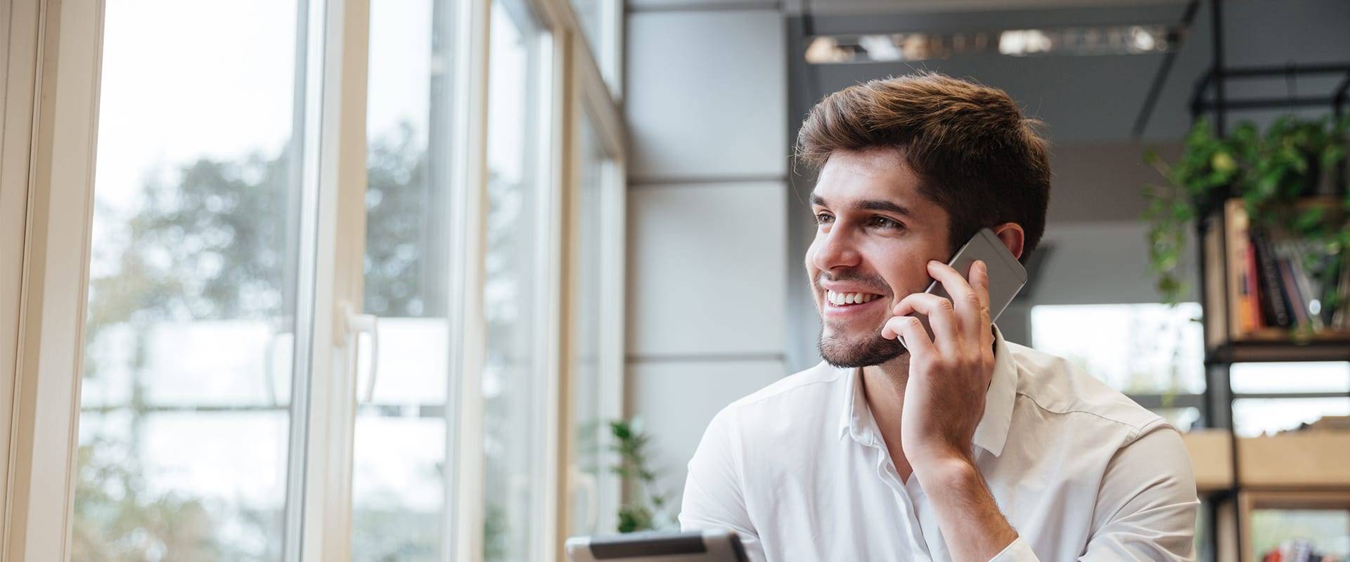 man talking on a phone