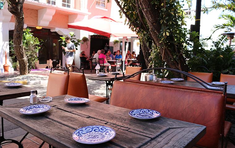 outdoor seating at a restaurant