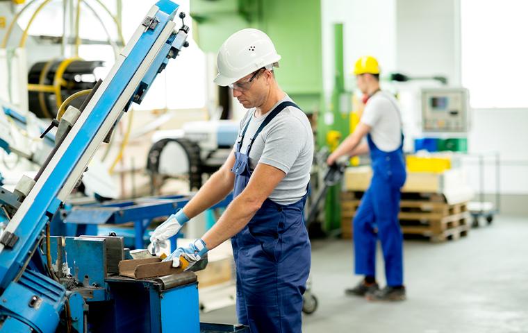 worker in a manufacturing warehouse