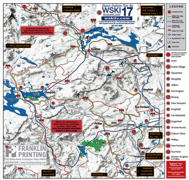 Rangeley Snowmobile Trail Map The Black Fly Loop