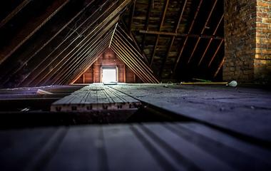 a dark attic in home