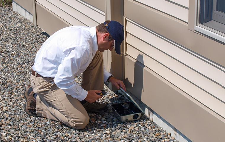 Don't Let Rodents Ruin Your Day technician looking for signs of rodents