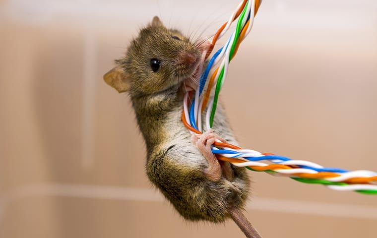 Prevent Furry Pests From Infesting Your Home Today a house mouse climbing up television wiring inside of a boca raton home
