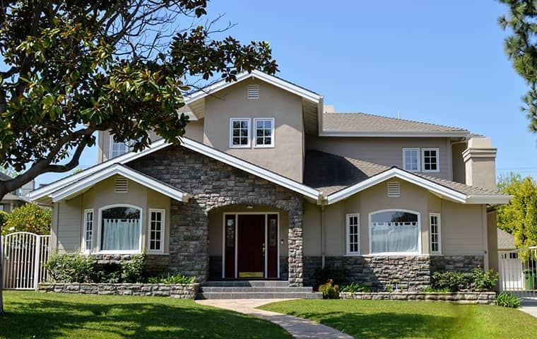 large tan residential home in roseville california