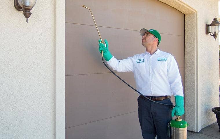 a service technician treating a home in el dorado hills