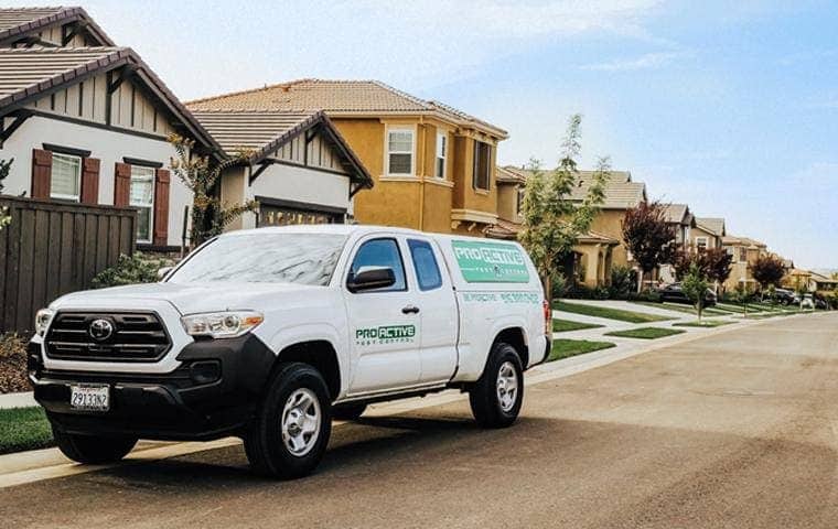 You Can Trust Us For Your Pest Control Solutions a pro active pest control company service truck traveling though roseville california
