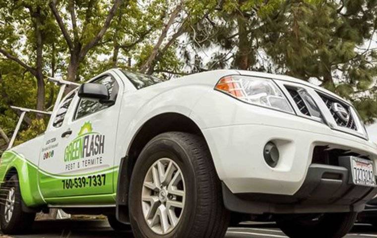 a green flash company truck