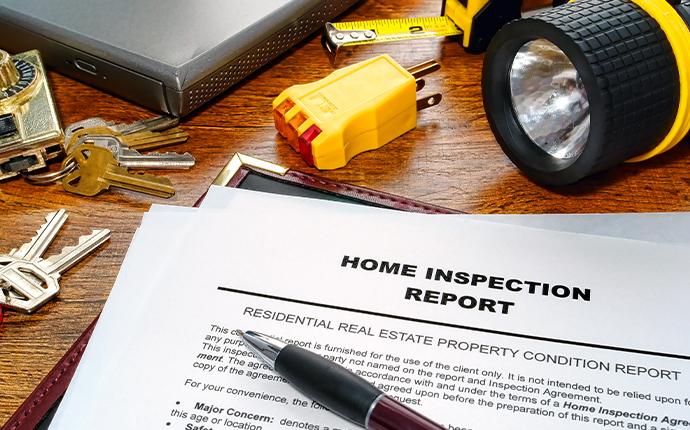 a home inspection report on table