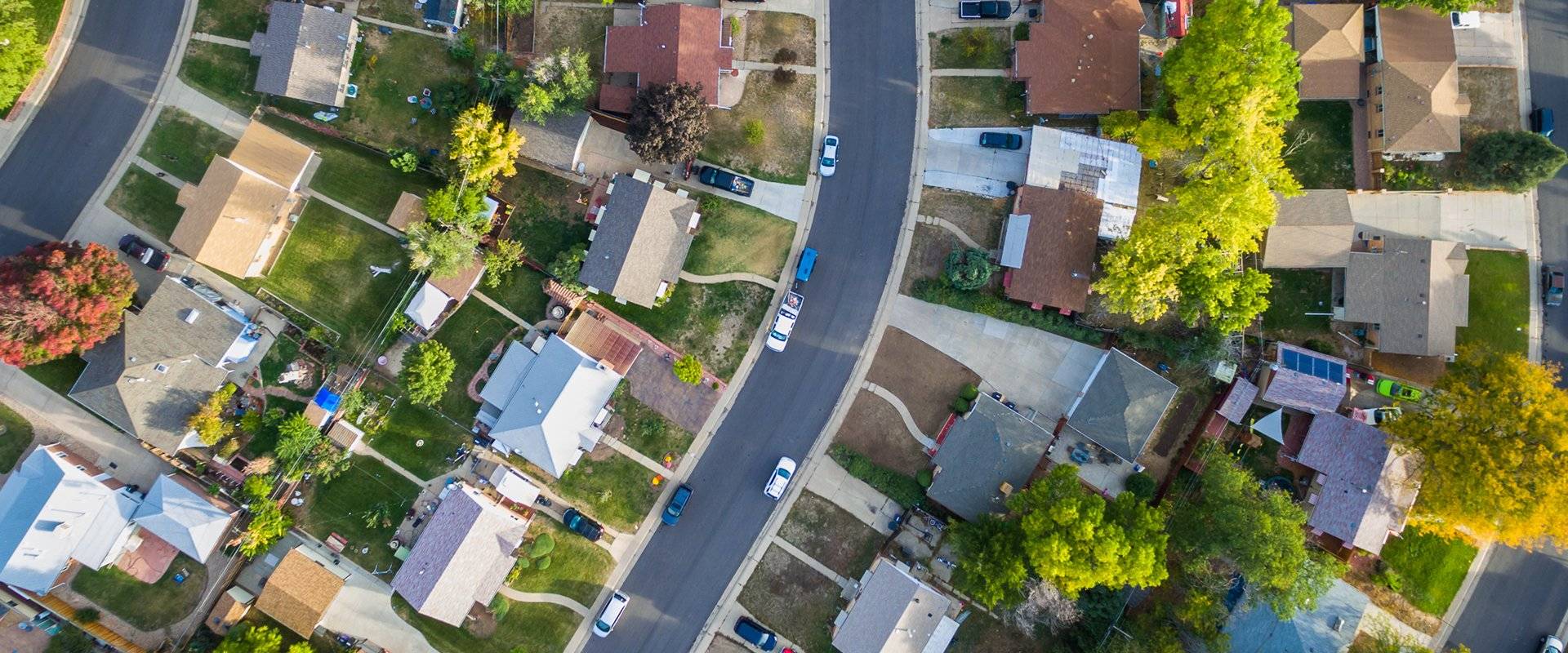 suburb homes from above