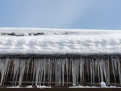 gutters of denver home damaged by ice dam