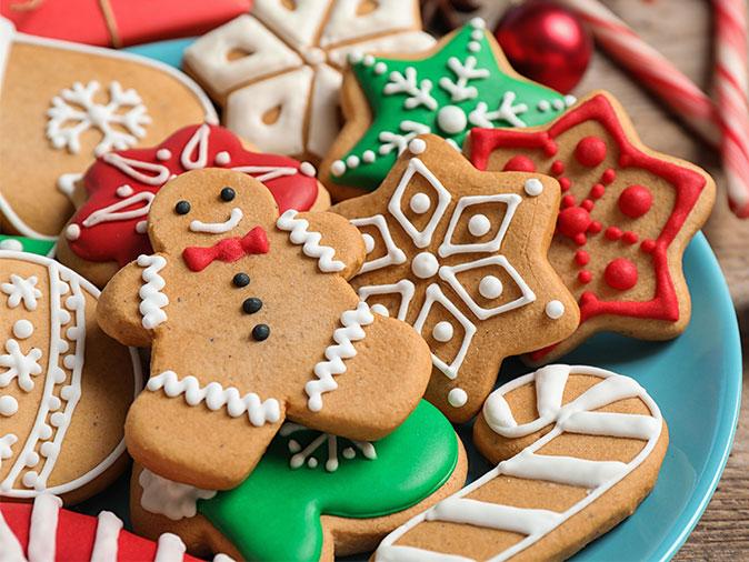 plate of holiday cookies on a counter inside pest infested colorado home