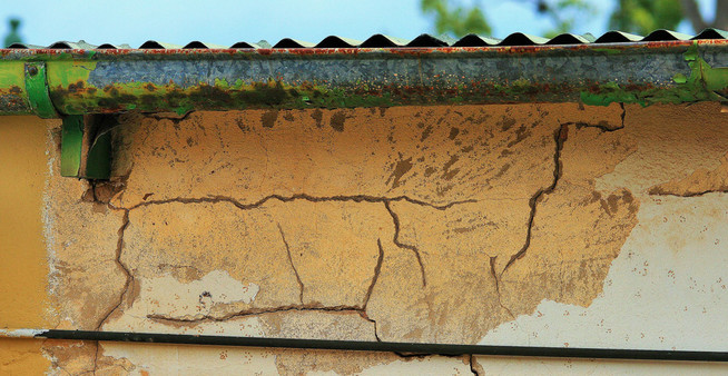 termites in house moisture and termite damage from clogged gutter