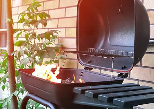 grill fired up for summer bbq