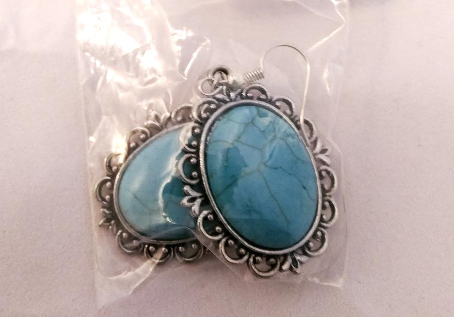Mexico Dangling Earrings (Turquoise & Silver)