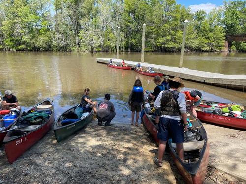 Scouts from Troop 523 (Hartsville) stopping at Venters Landing for lunch