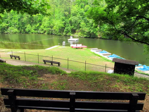 swimming area and boat dock at Paris Mountain State Park (Credit: Paris Mountain State Park)