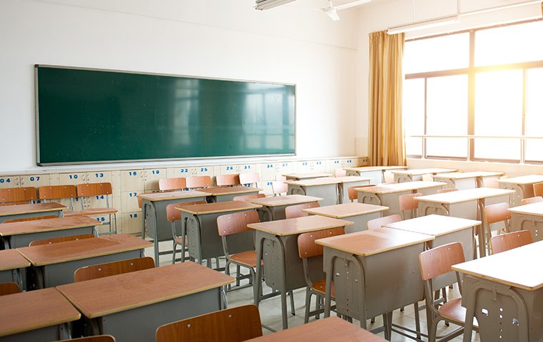 interior of an empty school room