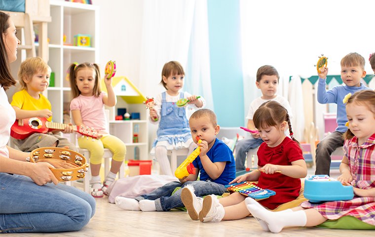 Call Bull's Eye Pest Control Today children inside of a daycare center in murrieta california
