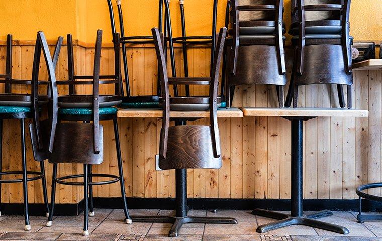 chairs on table in restaurant