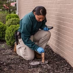 Learn More About Termite Control And How It Can Save You From A Large Infestation termite technician servicing bait station