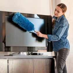 These Tips Can Help You If You Are Experiencing Allergies In Your Home woman cleaning her home