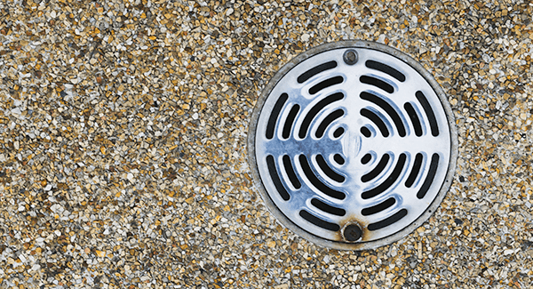 drain in a commercial kitchen