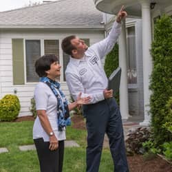 south portland homeowner with pest control technician