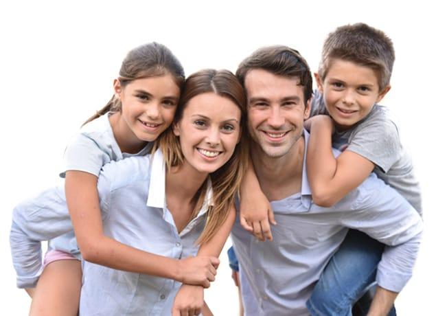 a happy family of four in plano texas