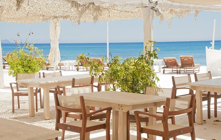 a restaurant on the beach on grand turk island