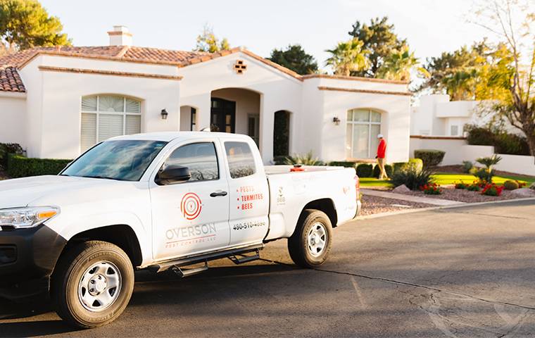 company truck in front of a home in arizona