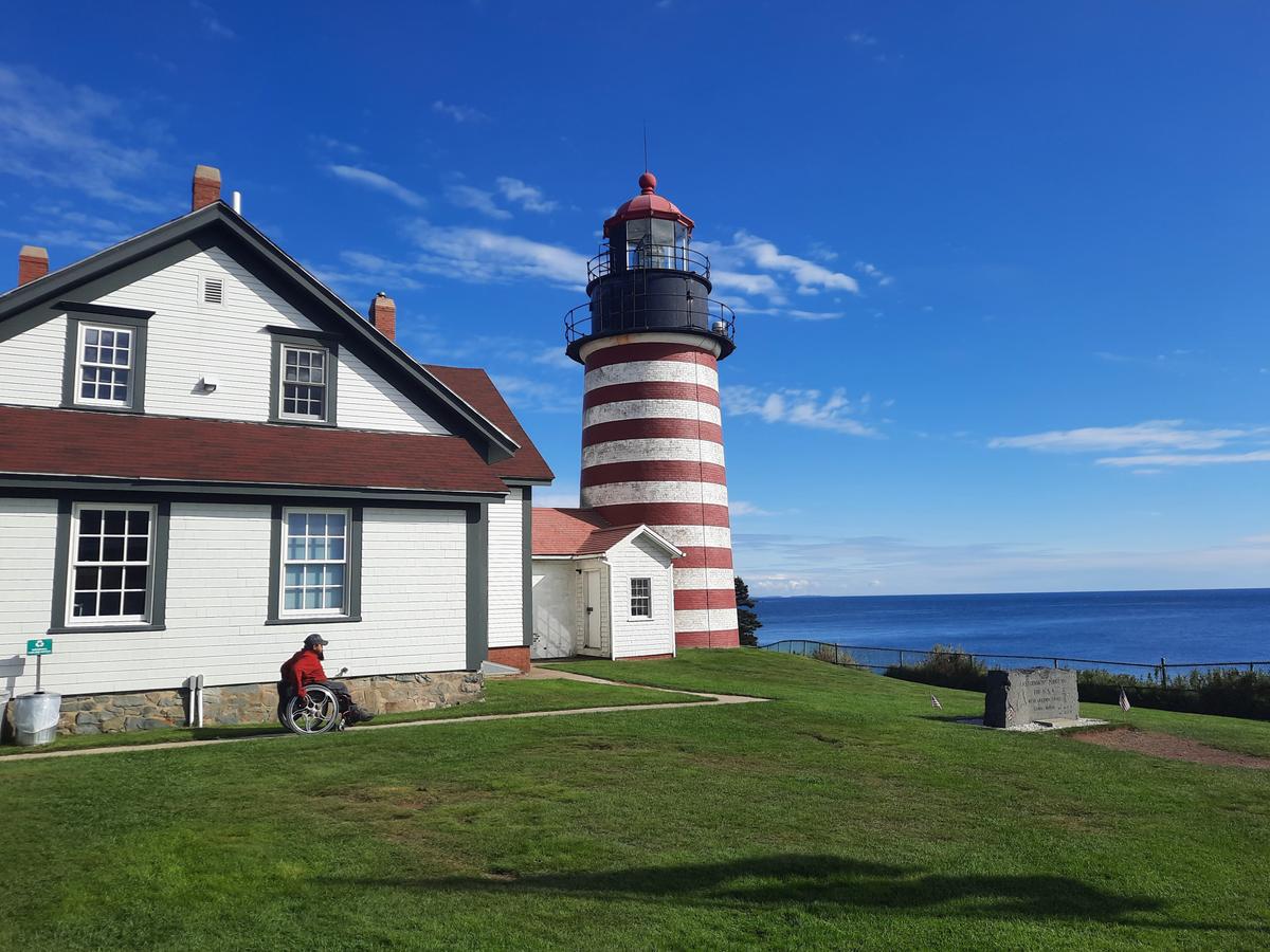 Checking out the lighthouse area at Quoddy Head State Park. Photo credit: Enock Glidden