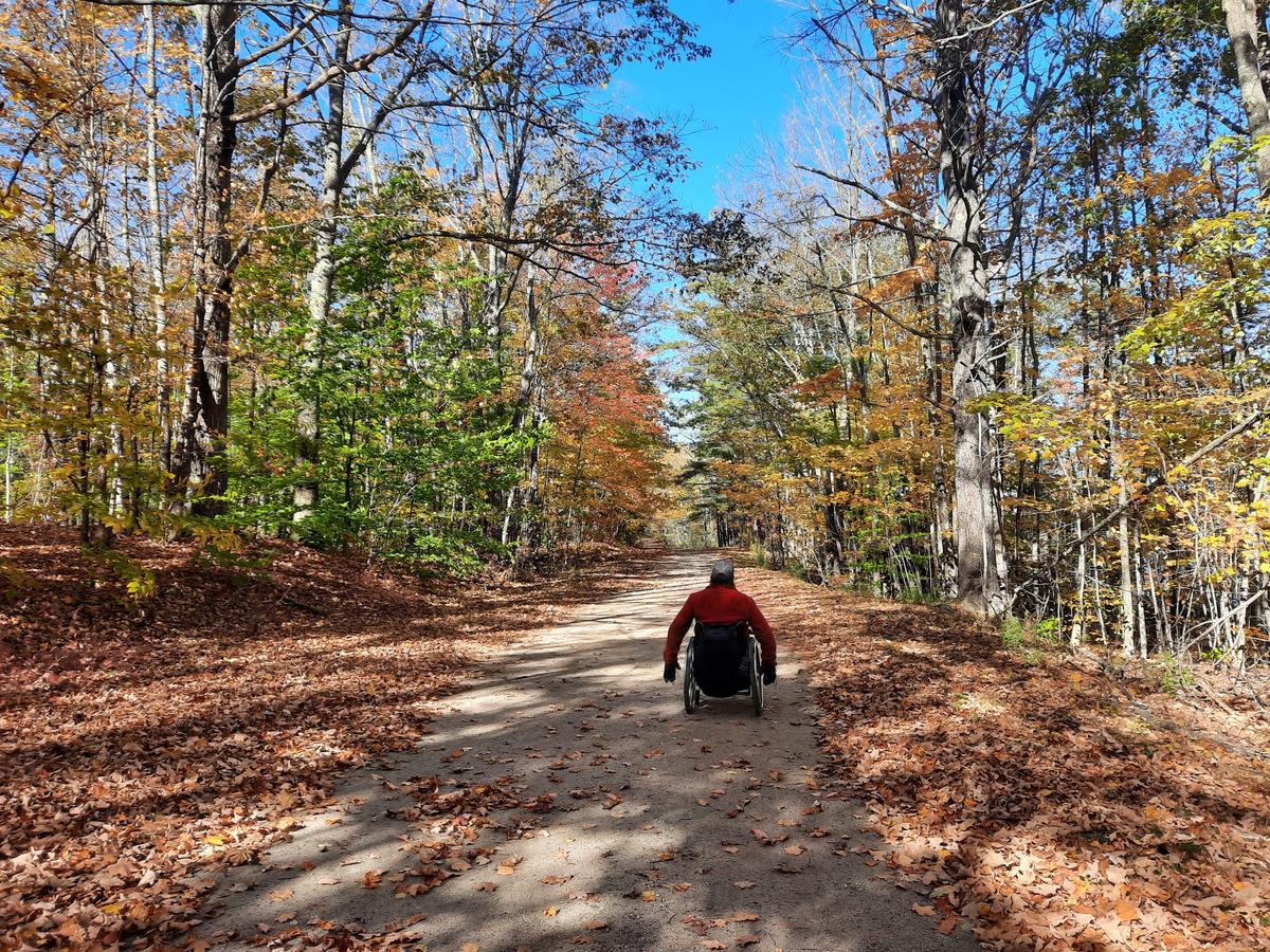 The hard gravel surface of the Spring Road Trail. Photo credit: Enock Glidden