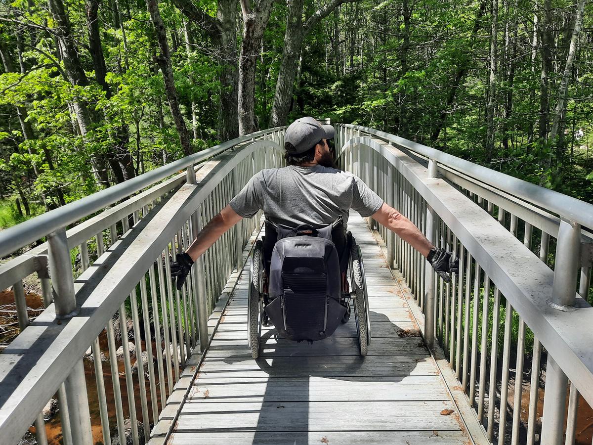 Enock on the bridge.