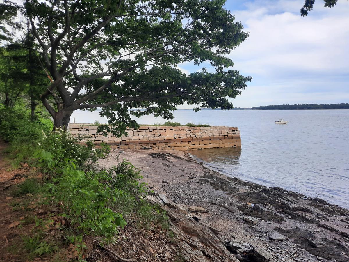 A view of the pier at Mackworth Island.