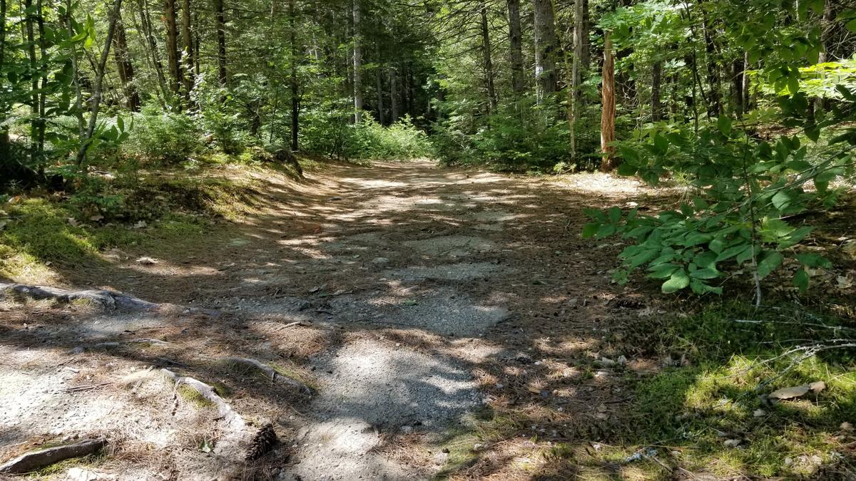 The parking area on Grist Mill Road.