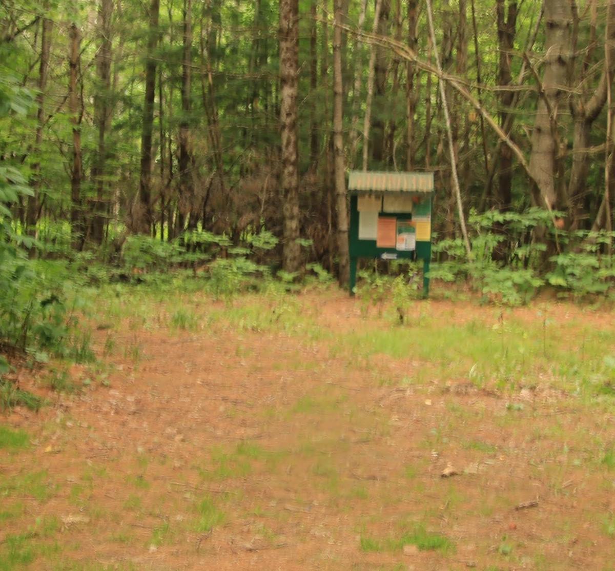 The parking area at Cornwall Nature Preserve.