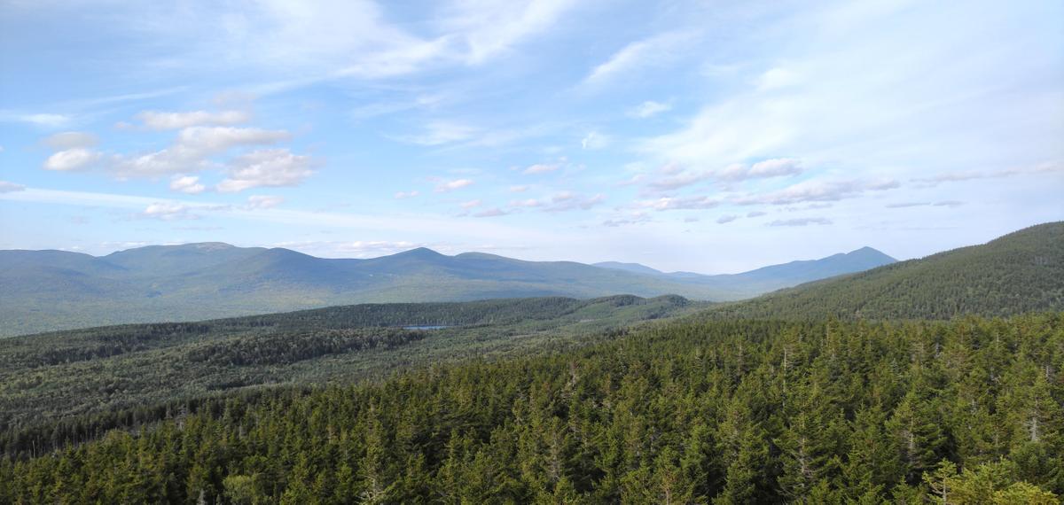 Looking out over AMC's Maine Woods Initiative property from Third Mountain