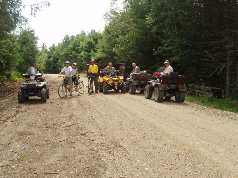Bicycles and ATVers meet on the Trail (Credit: Maine Bureau of Parks and Lands)