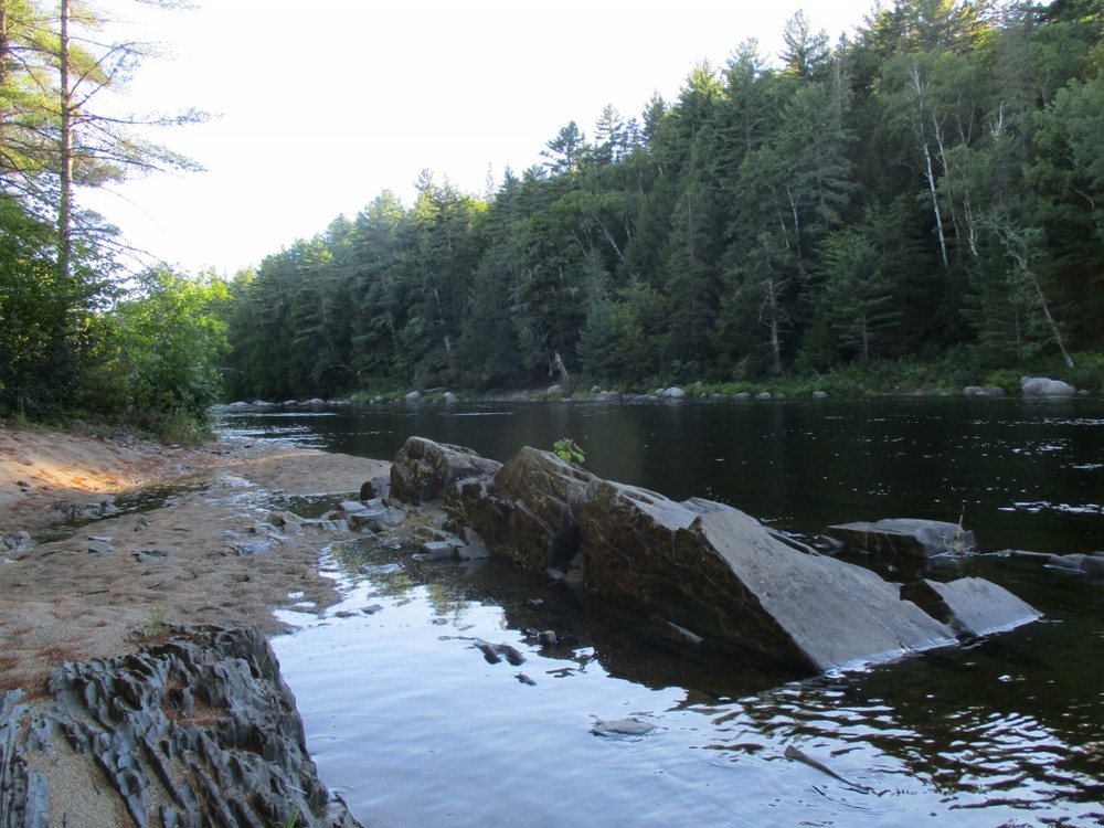 A small sand beach on the East Branch Penobscot River (Credit: Evan Watson)