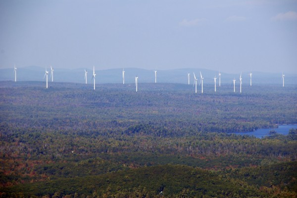 Bull Hill wind turbines from Schoodic Mt--Ugh!!! (Credit: Bard Blake)