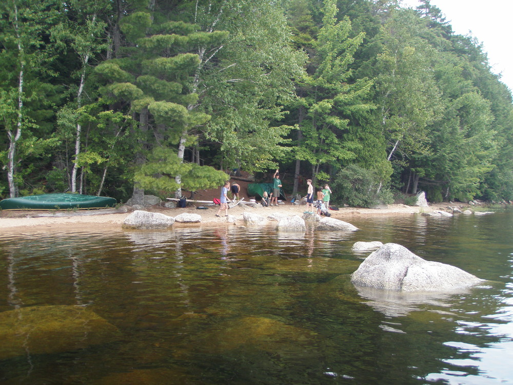Canoe campers on the Downeast Lakes Water Trail (Credit: Downeast Lakes Land Trust)