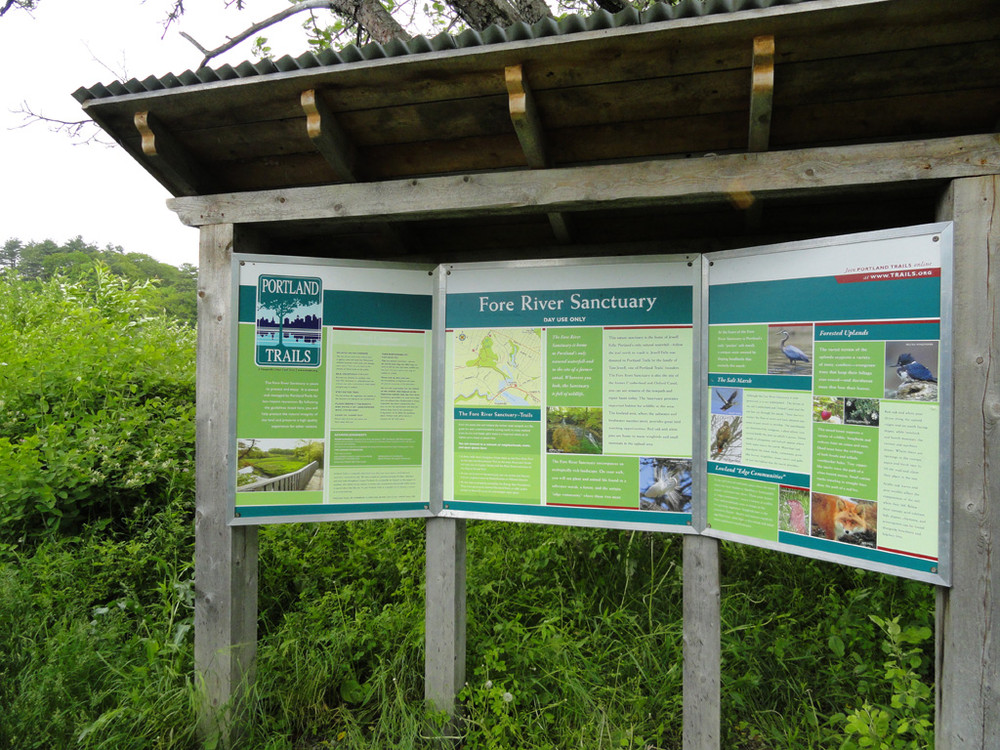 Kiosk at Fore River Sanctuary (Credit: Center for Community GIS)