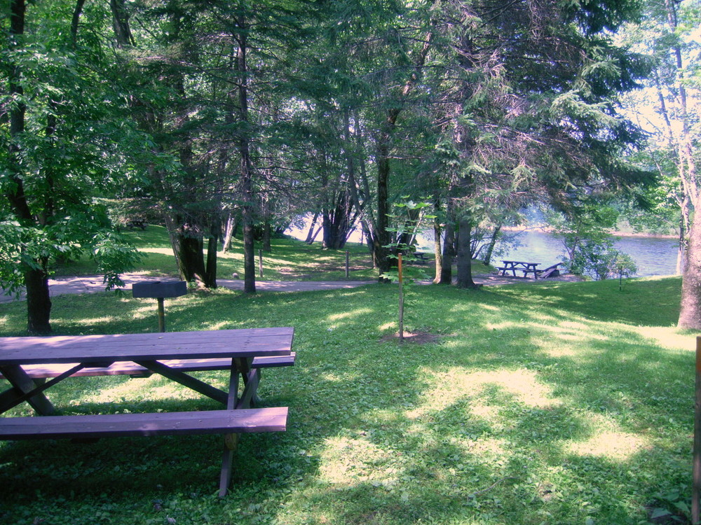 Picnic tables in the historic site park (Credit: Aroostook Outdoors)