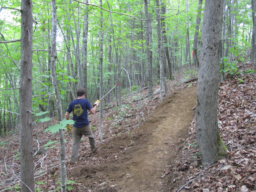Volunteer Working on New Section of the Trail (Credit: High Peaks Alliance)