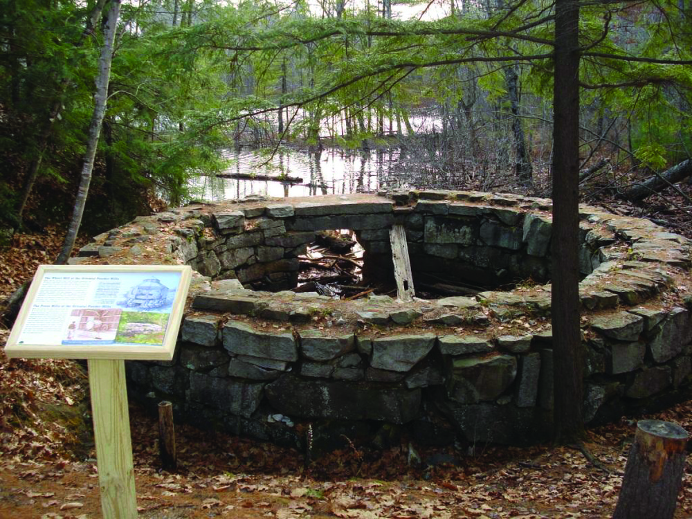 Gambo Powder Mill, an historic site along the trail